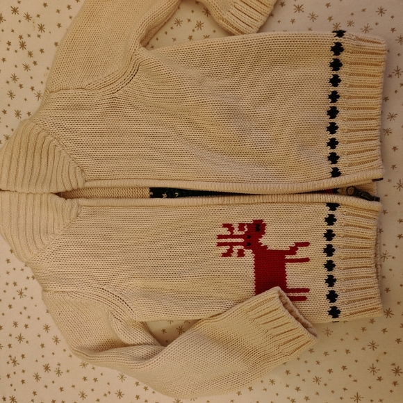 2/40 Hanna Andersson holiday Dear Deer Sweater Jacket In Cotton & Merino - Picture 10 of 16